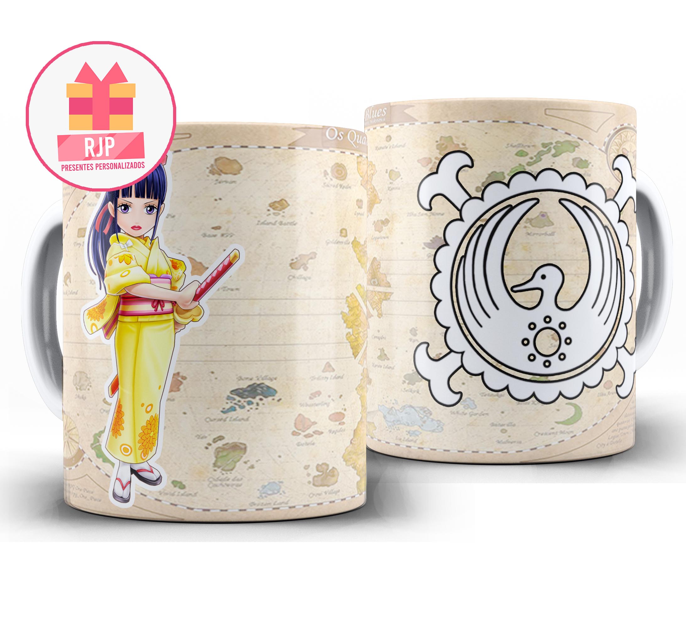 Caneca Anime - One Piece - Bainhas Vermelhas - Kikunojo